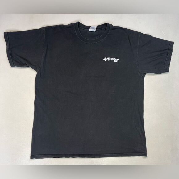 VINTAGE Vegas Kinda Guy Pin Up Sexy Girl Graphic Men XL Black Short Sleeve - Picture 6 of 9